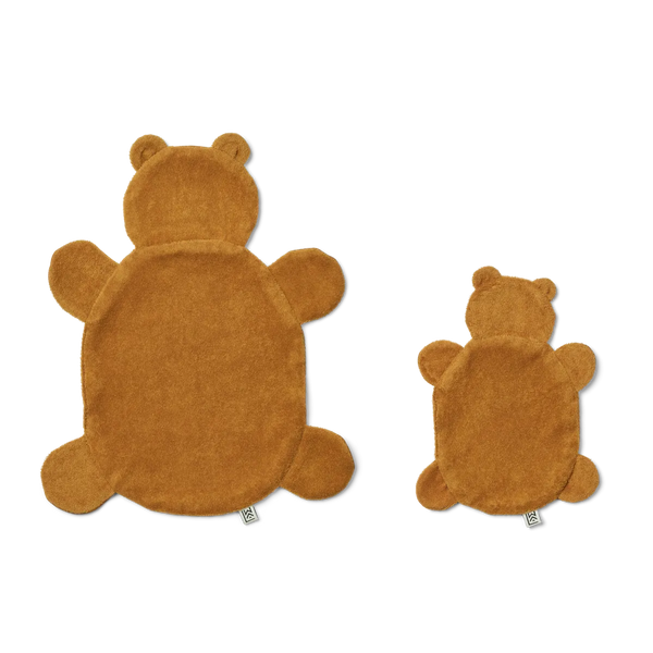Liewood Janai Cuddle Cloth 2 Pack - Mr Bear Golden Caramel