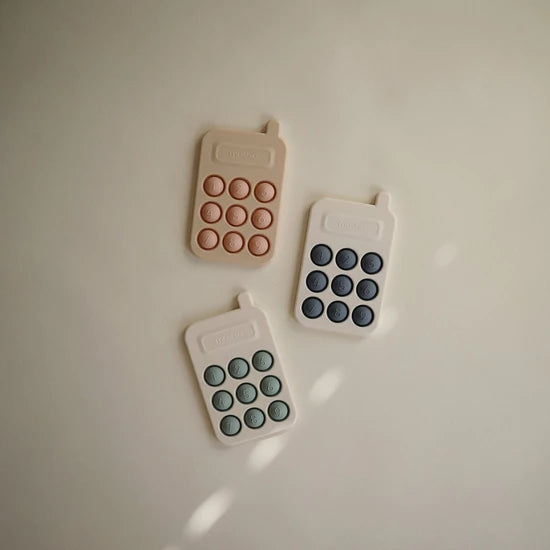 Mushie Phone Press Toy - Cambridge Blue