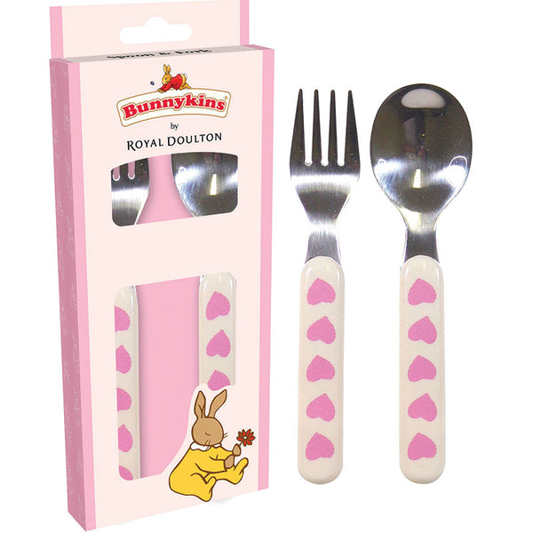 Bunnykins Fork & Spoon Set - Sweetheart Pink