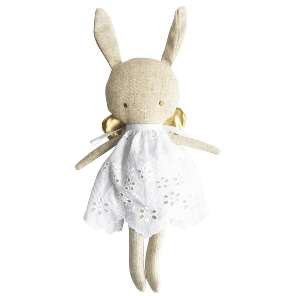Alimrose Linen Baby Angel Bunny Gold 24cm