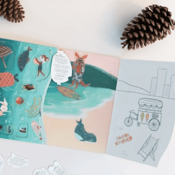 Aussie Advent Calendar with soft reusable stickers