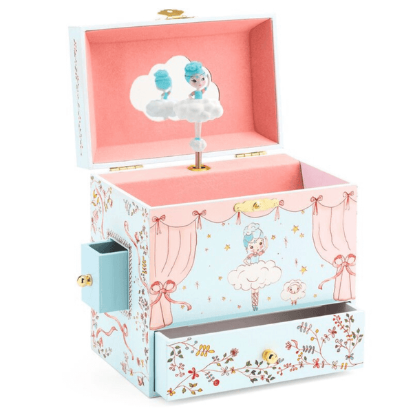 Ballerina music box with sweet and magic musical notes