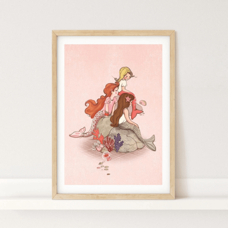 Belle-and-boo-mermaid-rock-art-print-a2