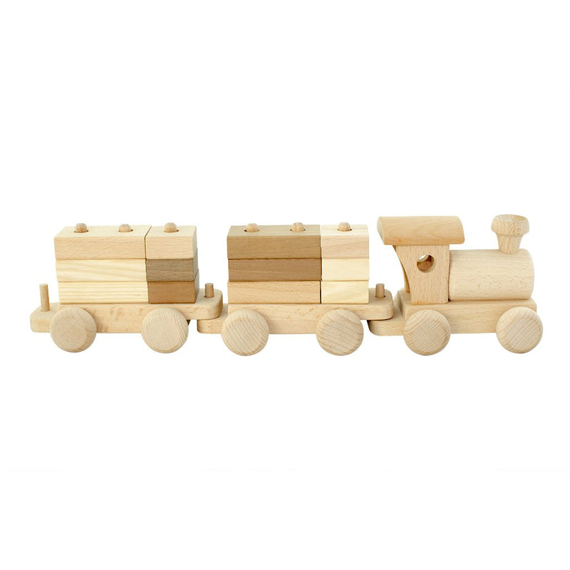 Jasio Wooden Train With Stacking Blocks