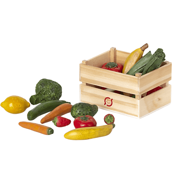 Fruit and veggies box measures 4cm by 7cm