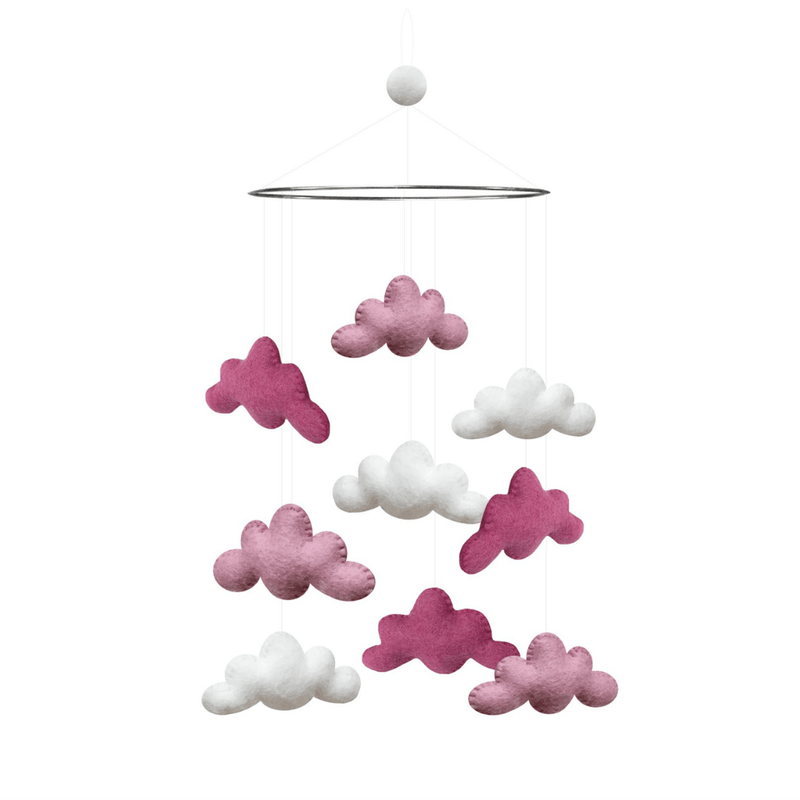 Gamcha Mobile Clouds, Pink/White
