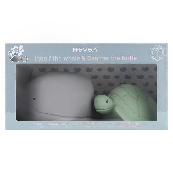 Hevea Whale And Turtle Gift Set - Natural Rubber