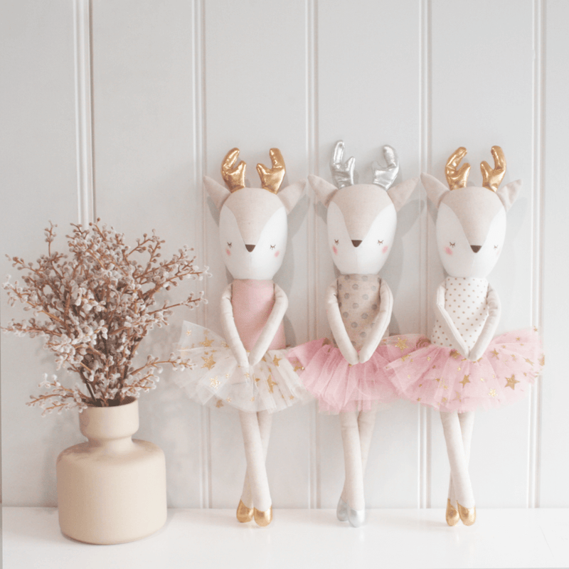 Handcrafted Alimrose Ballerina Reindeer Pale Ivory Star Tute