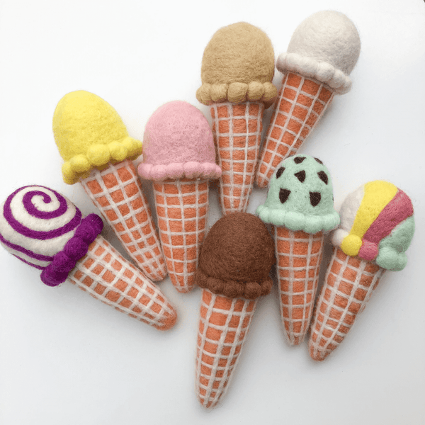 Juni Moon Felt Ice Cream Single Cone Various Flavours