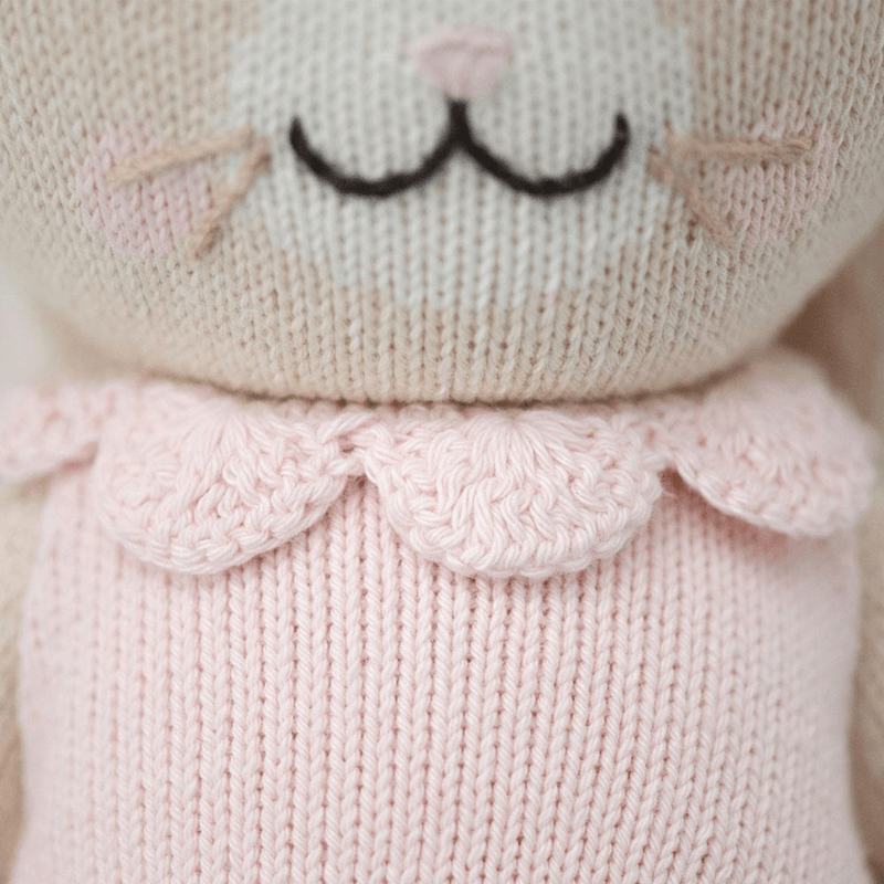 Kind Hannah The Bunny Blush hand knit with premium cotton yarn