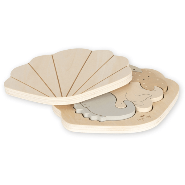 Konges Sløjd Wooden Sea Animals Clam Puzzle - Coming Soon