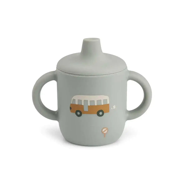 Liewood Neil Sippy Cup - Vehicles/Dove Blue Mix