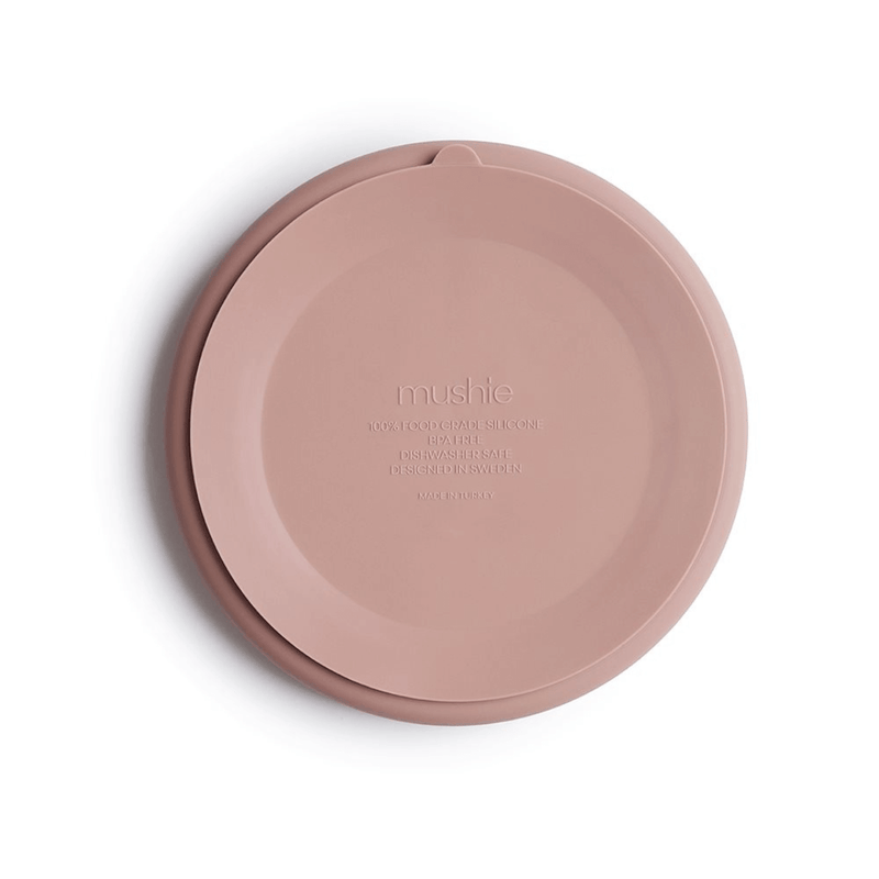 Mushie Silicone Plate Blush with modern design