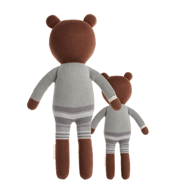 Oliver The Bear is hand knit with premium 100 percent cotton yarn