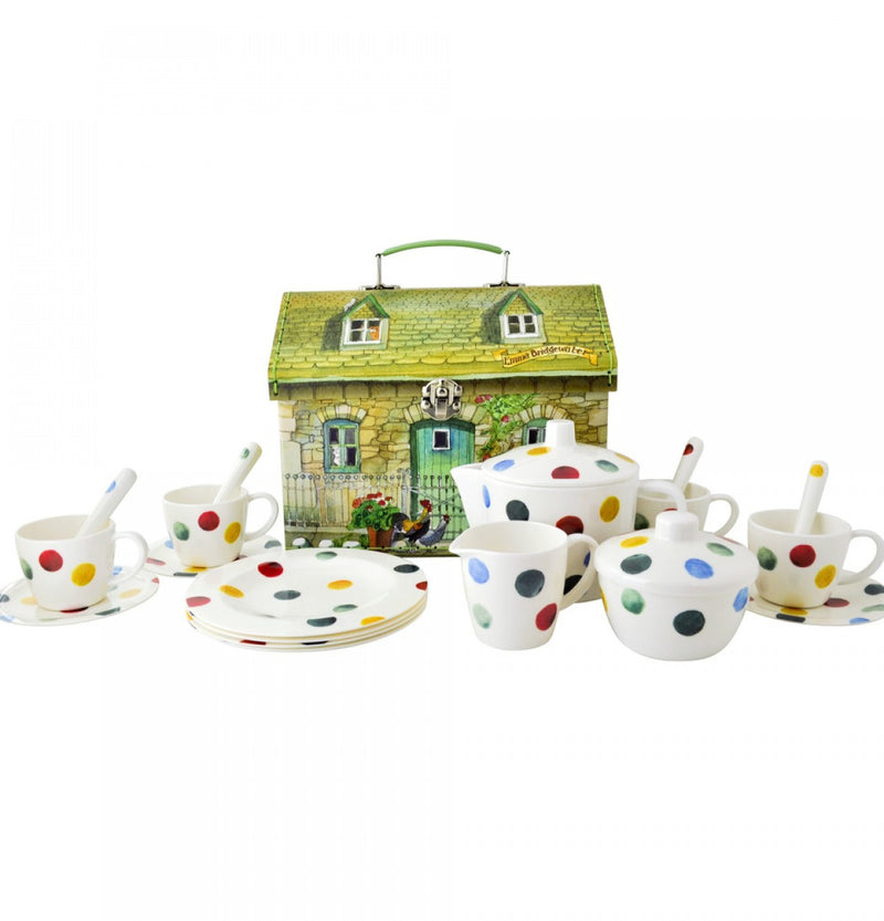 Polka Dot House Box Melamine Tea Set