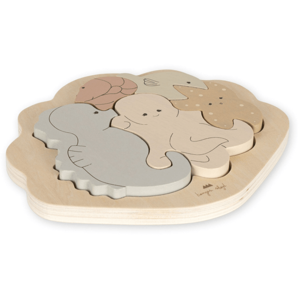 Wooden Sea Animals Clam Puzzle made of Beechwood and pinewood